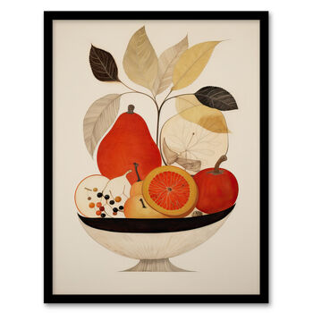 Harvest Bowl Autumn Fruits Red Kitchen Wall Art Print, 5 of 6