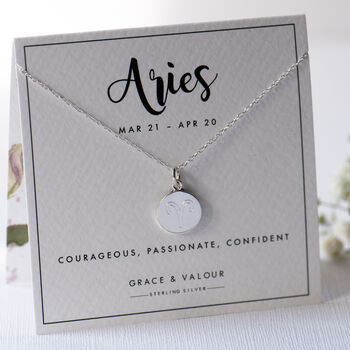 Sterling Silver Zodiac Symbol Necklace – Engraved Pisces Star Sign Astrology Jewellery, 4 of 11