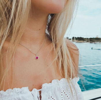 Birthday Gift For Her, Multiple Birthstone Necklace In Sterling Silver, 8 of 9