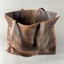 Oversized Maxi Half Meter Leather Cognac Carry All Tote Bag, thumbnail 6 of 8