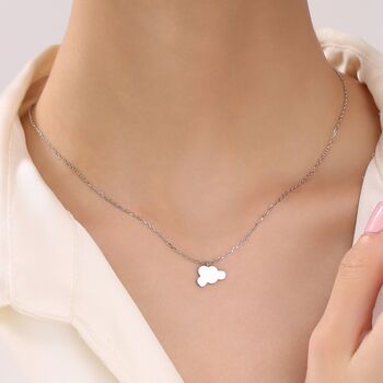 Sterling Silver Small Cloud Pendant Necklace, 6 of 12