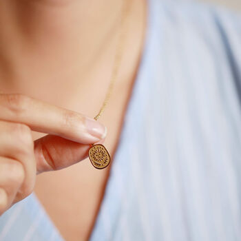 Simple Embossed Tarot Gold Pendant Necklace, 4 of 12