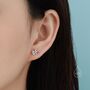 Oxidised Finish Dinosaur Fossil Stud Earrings In Sterling Silver, T Rex Or Triceratops Skull, thumbnail 4 of 12