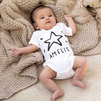 Personalised New Baby Star Babygrow, 2 of 6
