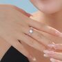 White Opal Olive Leaf Ring In Sterling Silver, thumbnail 2 of 12