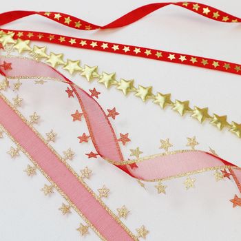 Gold And Red Star Christmas Ribbon Collection, 2 of 7