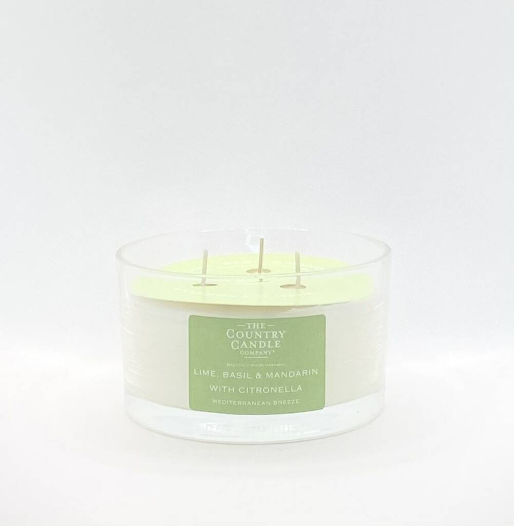 Lime, Basil And Mandarin Citronella Three Wick Candle By The Country