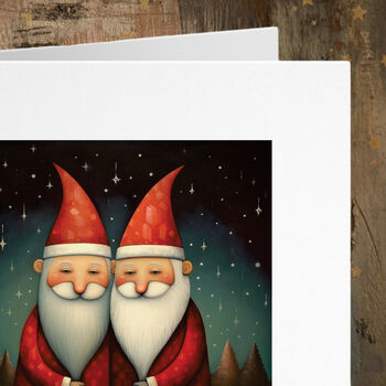Gay Men Christmas Card, Two Santas Lgbt Pride Card, 2 of 4