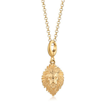 18ct Gold Lion Head Charm Necklace, 2 of 6