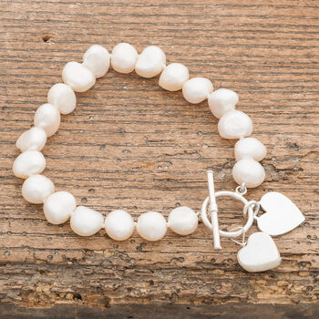 Freshwater Pearl Bracelet With Silver Heart, 4 of 8