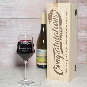 Graduation Champagne Bottle Box And Glass Gift Set, 3 of 3
