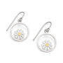 Framed Teeny Daisy Earrings In Silver And 18ct Gold, thumbnail 3 of 6