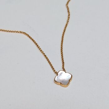 The Lucky Clover Mother Of Pearl Necklace, 3 of 7
