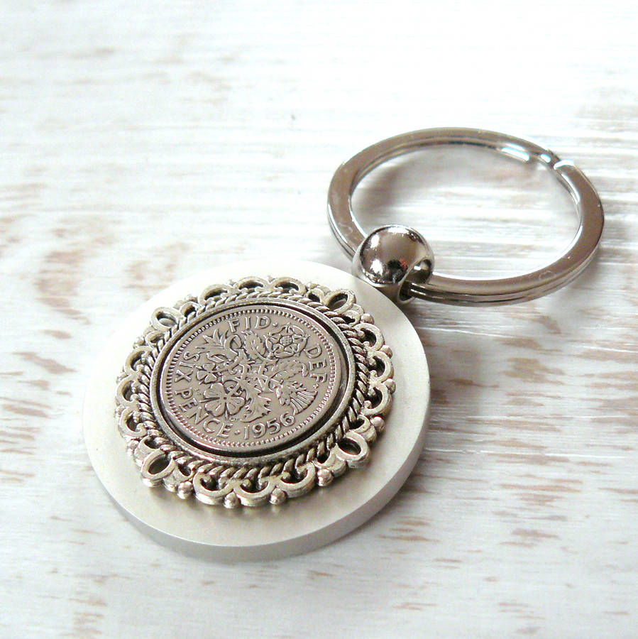 Image of Birthday Sixpence Keyring