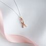 Breast Cancer Awareness Necklace Pink Ribbon Charm, thumbnail 3 of 6