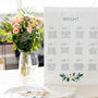 Floral Garland Wedding Seating Plan In White Acrylic, thumbnail 2 of 5