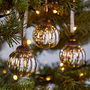 Set Of Three Antique Effect Glass Christmas Baubles, thumbnail 3 of 5