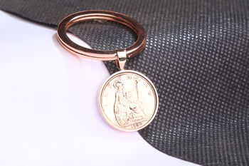 1936 90th Birthday Farthing Coin Keyring Gift, 4 of 5