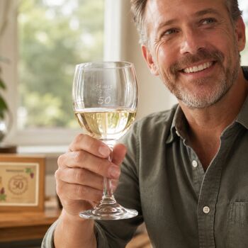 Personalised 50th Birthday Wine Glass Gift, 3 of 11