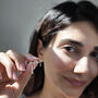 Sterling Silver Bow Tie Tassel Wedding Stud Earrings, thumbnail 5 of 6