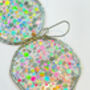 Large Disco Earrings With Silver Sparkles, thumbnail 2 of 9