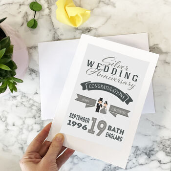 Personalised Silver Wedding Anniversary Card, 3 of 4