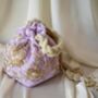 Arisha Lilac Velvet Potli Bag, thumbnail 5 of 6