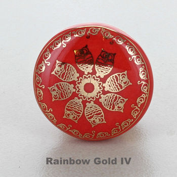 Rainbow Gold Ceramic Door Knobs Cupboard Door Handles, 8 of 9