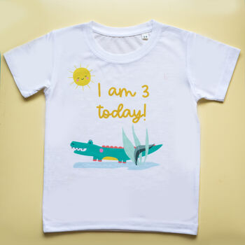 Personalised 'I Am' Crocodile Birthday T Shirt, 4 of 8