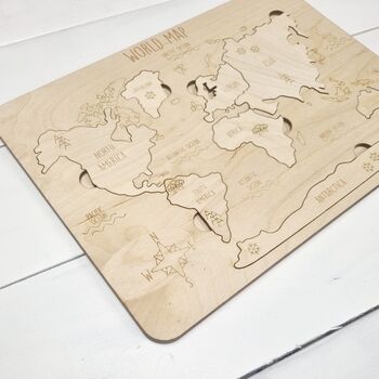 Children's Wooden World Map Puzzle, 4 of 6
