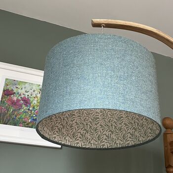 William Morris Willow Bough Lovat Blue Tweed Lampshades, 3 of 10