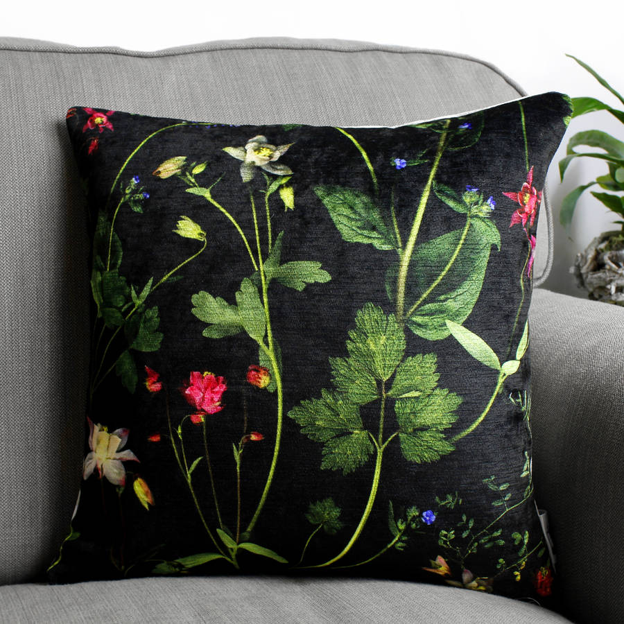 dark floral pillow