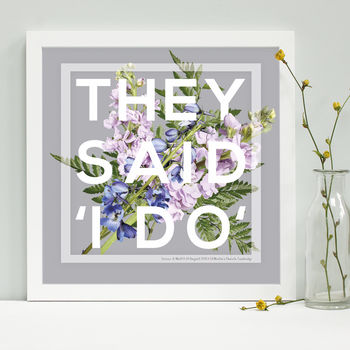 Personalised Wedding 'I Do' Framed Print, 3 of 8