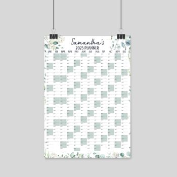 2025 Eucalyptus Wall Planner | Personalised Calendar | A1 Or A2, 2 of 3