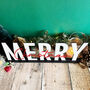 Merry Christmas Sign With Mirrored Acrylic Letters, thumbnail 7 of 9