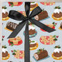 Three Sheets Of Christmas Food Wrapping Paper Blue, thumbnail 2 of 2