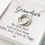 Personalised Grandma Interlinked Rings Necklace, thumbnail 4 of 5