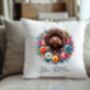 Personalised Chocolate Cockapoo Summer Floral Dog Wreath Cushion And Mug Gift Bundle, thumbnail 4 of 4