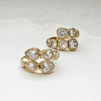 Solitaire Diamond Crossover Ring, 5 of 9
