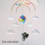 Elephant Flying With Rainbow Balloons Nursery Mobile, thumbnail 7 of 12