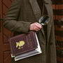 Sherlock Holmes Silhouette Burgundy Book Small Handbag, thumbnail 1 of 9