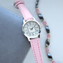 Engraved Ladies Wrist Watch With Pink Strap, thumbnail 2 of 3