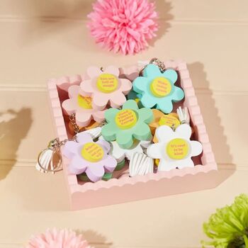 Bright Retro Flower Keyring, 2 of 2