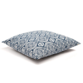 Omar Recycled Cotton Cushion Cover In Blue, 2 of 4