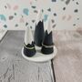 Handmade Three Clay Cone Ring Holders With Disc Stand, thumbnail 3 of 6
