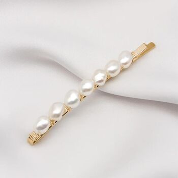 Alyssa Freshwater Pearl Hair Slide Short, 5 of 6