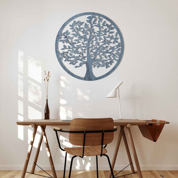 Round Wooden Tree Of Life Timeless Wall Art Decor, 8 of 12