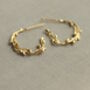 Olive Branch Small Gold Hoop Earrings, thumbnail 3 of 6