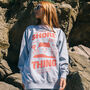 Shore Thing Womens Slogan Sweat With Sandcastle Graphic, thumbnail 1 of 4
