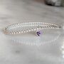 February Heart Birthstone Bracelet Sterling Silver Amethyst, thumbnail 5 of 9